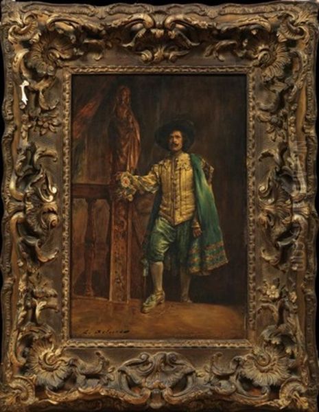 Personnage De Plein Pied Dans Un Interieur Oil Painting by Hippolyte Francois Duluard