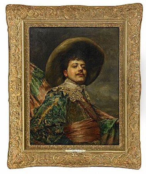 Portratt Forestallande Man Iford Hogtidsdrakt Oil Painting by Hippolyte Francois Duluard