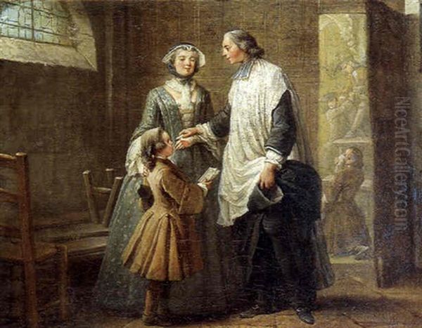 Le Pretre Du Catechisme Oil Painting by Pierre Louis Ii Dumesnil