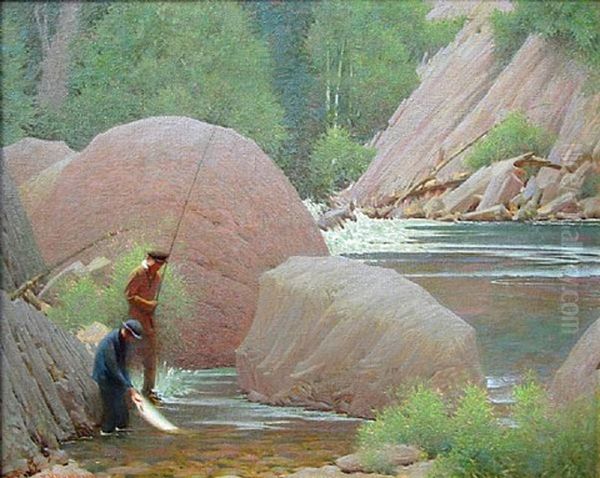 Weiden Am Bache Oil Painting by Frank Vincent Dumond