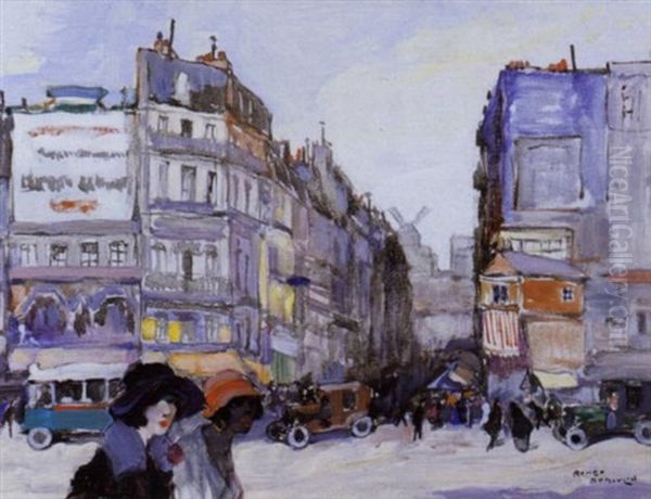 Place Blanche, Paris Oil Painting by Romeo Dumoulin