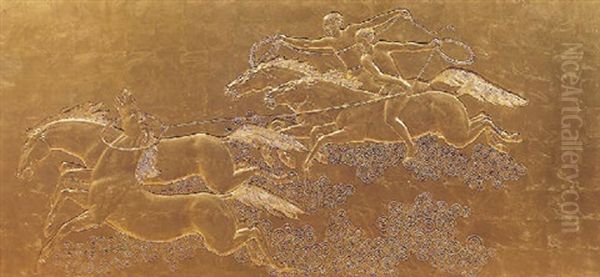 La Conquete Du Cheval Oil Painting by Jean Dunand