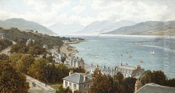 Ardbeg And Cowal Hills, Rothesay Oil Painting by Albert Dunington