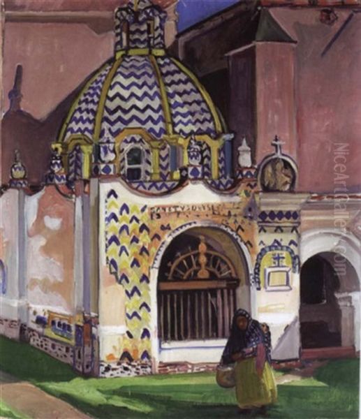 Hindu Temple, Bombay, India Oil Painting by Helena Adele Dunlap