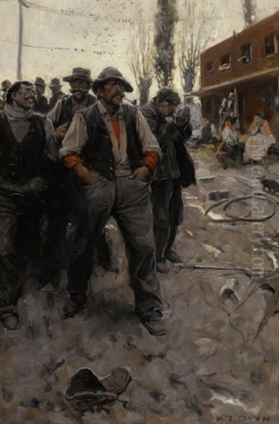 True Stories Of Crime Oil Painting by Harvey Dunn