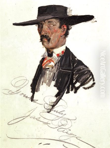 Jes Page - The Gambler Oil Painting by Harvey Dunn