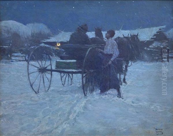 Hurry, Dear Oil Painting by Harvey Dunn
