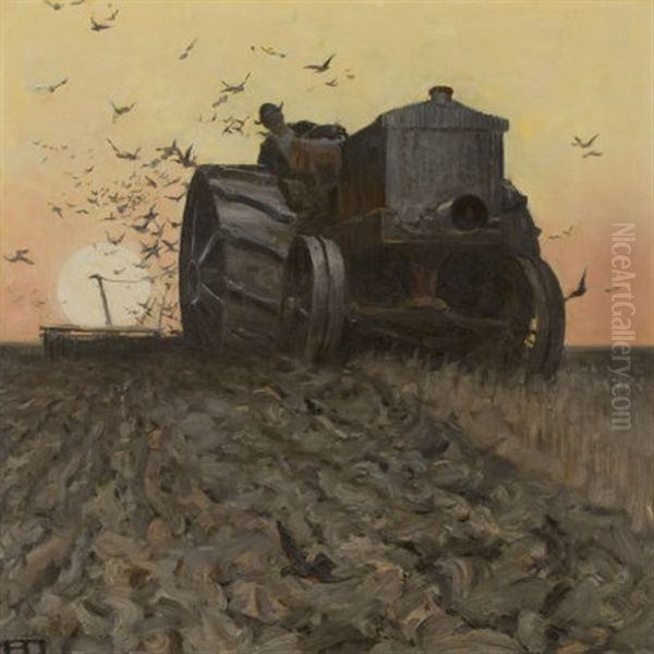 Spring Planting (cover Study For The Country Gentleman) Oil Painting by Harvey Dunn