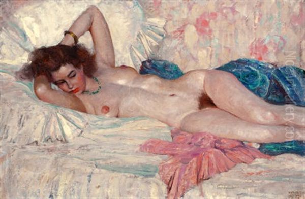 Reclining Nude Oil Painting by Harvey Dunn