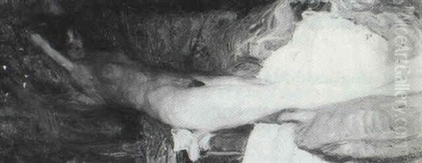 Painting: Reclining Nude: Study In Light And Shadow Oil Painting by Harvey Dunn