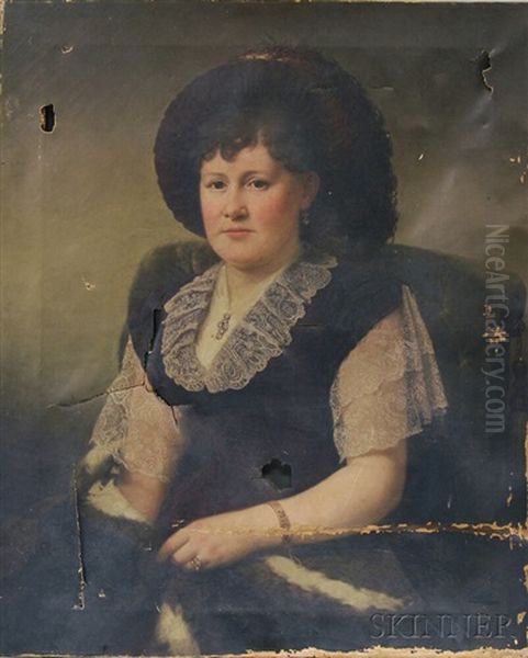 Portrait Of A Woman Oil Painting by Robert Spear Dunning