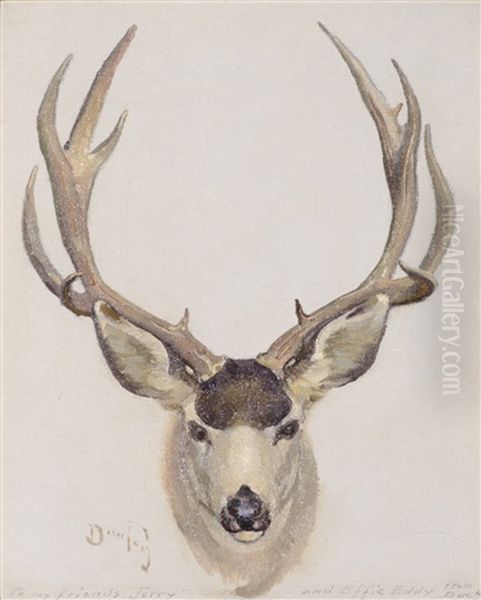 Mule Deer Buck Oil Painting by William Herbert Dunton