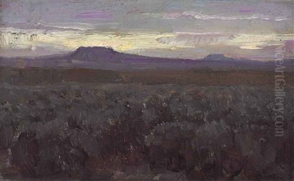 Desert Sunset Oil Painting by William Herbert Dunton