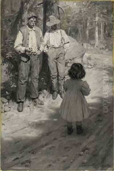 Fly Away Flittermouse, I'll Reckon She's Lost Jeff (harper's Monthly Illus.) Oil Painting by William Herbert Dunton