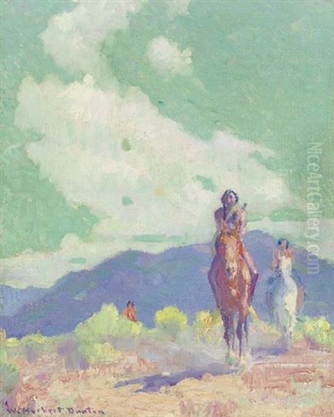Indian Riders Oil Painting by William Herbert Dunton
