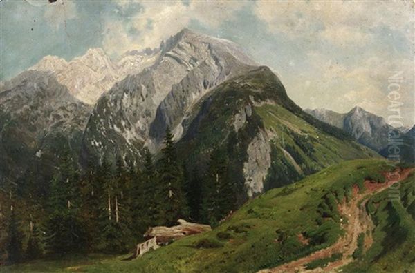 Im Sommerlichen Hochgebirge Oil Painting by Johannes Bartolomaus Duntze