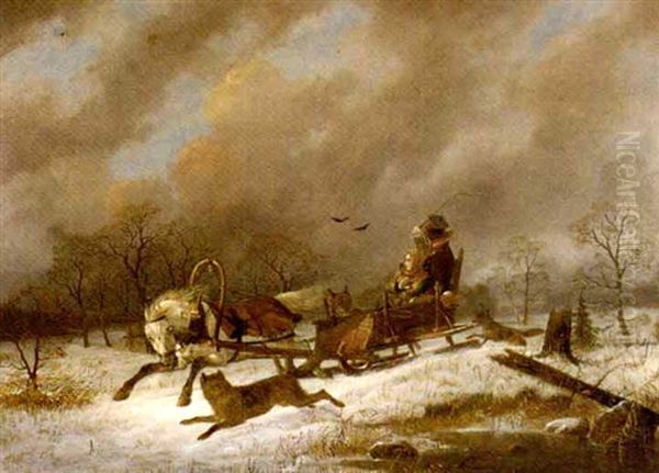 Unwelcome Companions Oil Painting by Johannes Bartolomaus Duntze