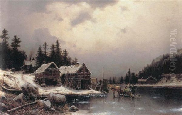 Hjem Fra Jagten Oil Painting by Johannes Bartolomaus Duntze