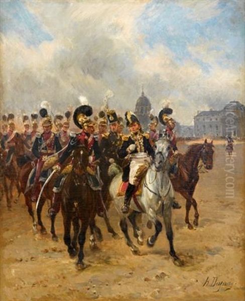 A Cavalry Regiment Oil Painting by Henri Louis Dupray