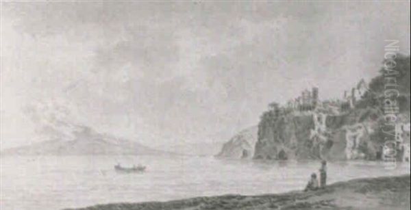 A View Of The Neapolitan Coast At Vico Oil Painting by Daniel Dupre