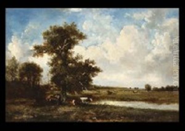 Paturge Dans Le Berry Oil Painting by Leon Victor Dupre