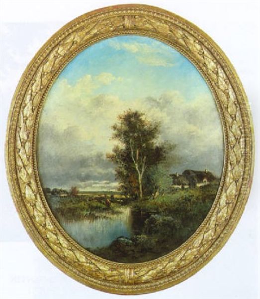 La Fermette Oil Painting by Jules Dupre