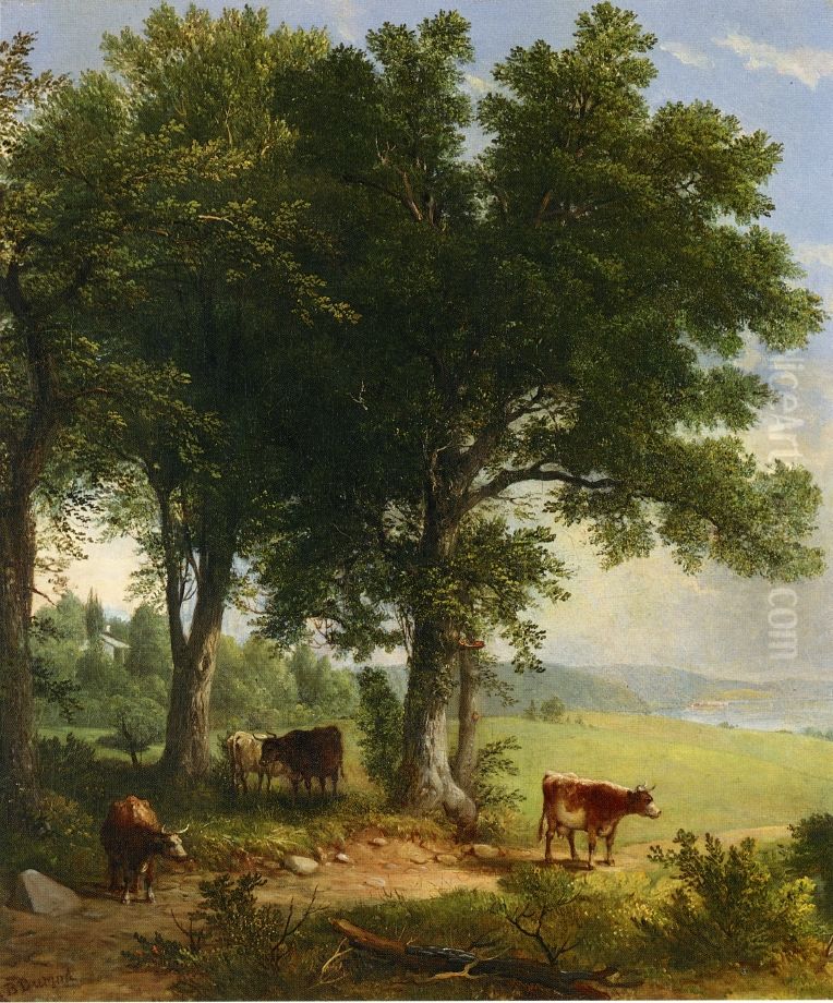 In The Shade Of The Old Oak Tree Oil Painting by Asher Brown Durand