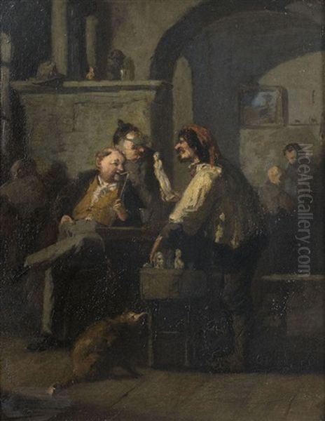 Interieur Mit Skulpturenhandler Oil Painting by Simon Durand