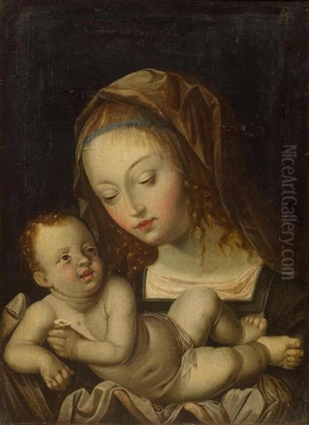 Madonna And Child With The Pear Oil Painting by Albrecht Durer