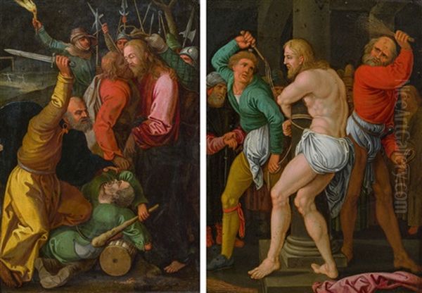 Gefangennahme Christi & Geiselung Christi (2 Works) Oil Painting by Albrecht Durer