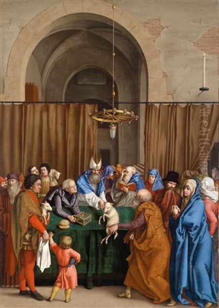 Die Zuruckweisung Der Opfer Joachims Im Tempel Oil Painting by Albrecht Durer