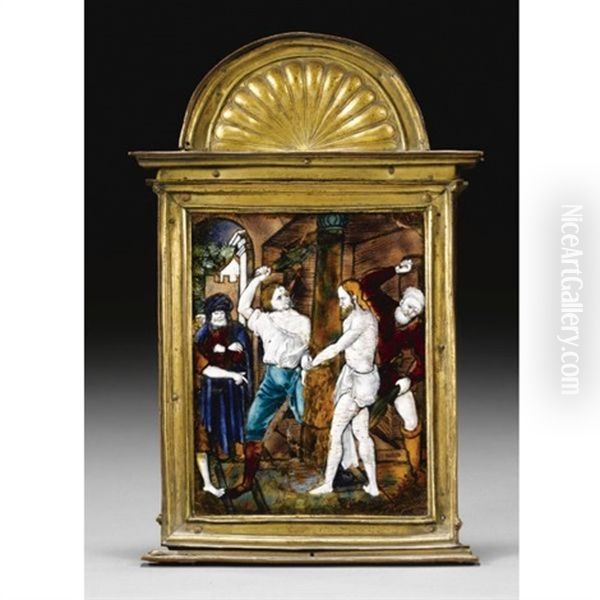 Pax With The Flagellation Oil Painting by Albrecht Durer