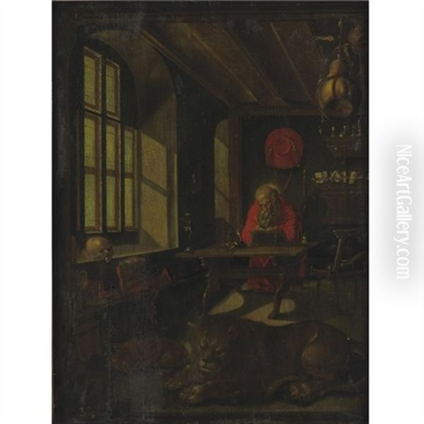 Saint Jerome In His Study Oil Painting by Albrecht Durer