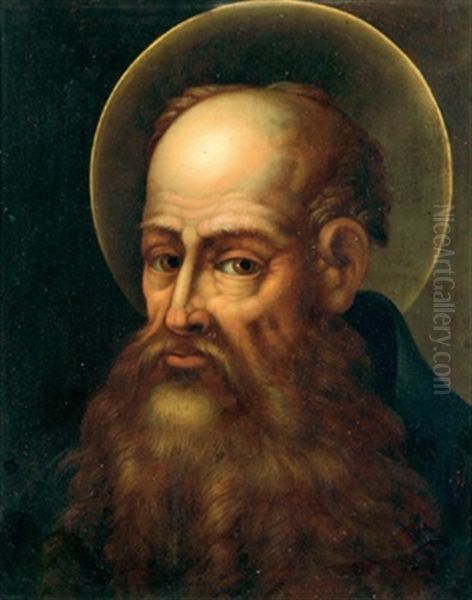 Zwei Apostelkopfe (pair) Oil Painting by Albrecht Durer