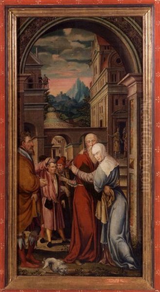 Die Begegnung An Der Goldenen Pforte Oil Painting by Albrecht Durer