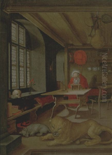 Saint Jerome In His Study Oil Painting by Albrecht Durer