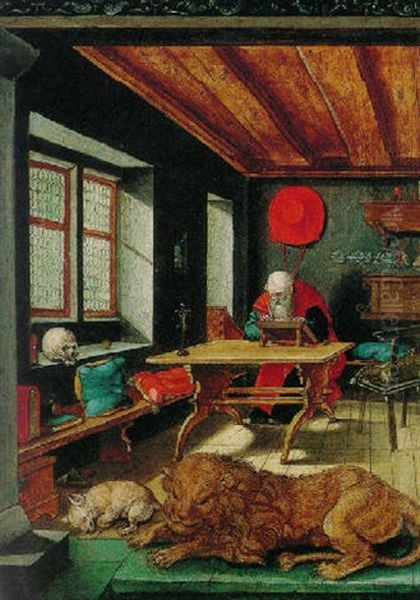 Saint Jerome In His Study Oil Painting by Albrecht Durer