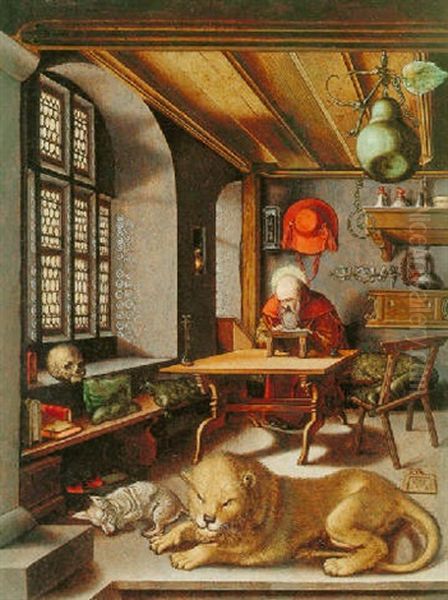 St. Jerome In His Study Oil Painting by Albrecht Durer