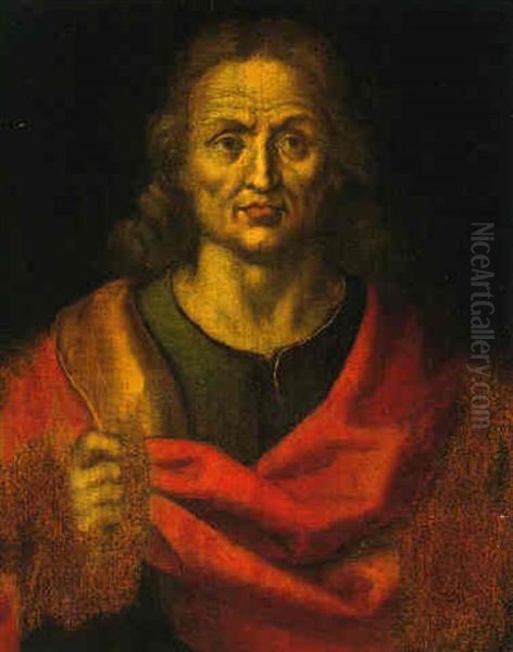 Christ As Salvator Mundi Oil Painting by Albrecht Durer