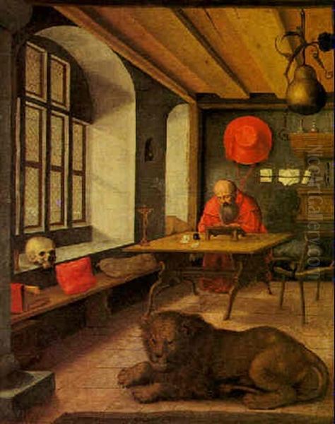 Saint Jerome In His Study Oil Painting by Albrecht Durer