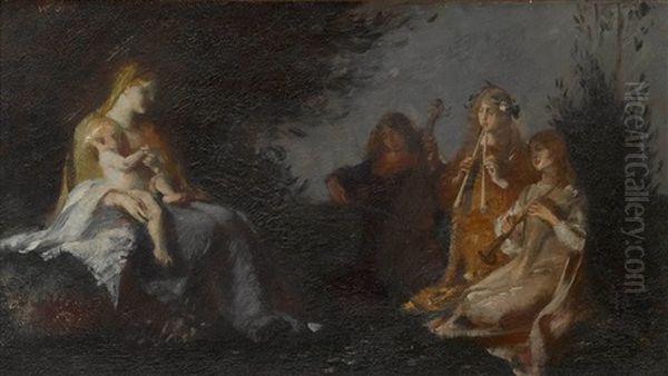 Engelskonzert Oil Painting by Wilhelm Durr the Younger