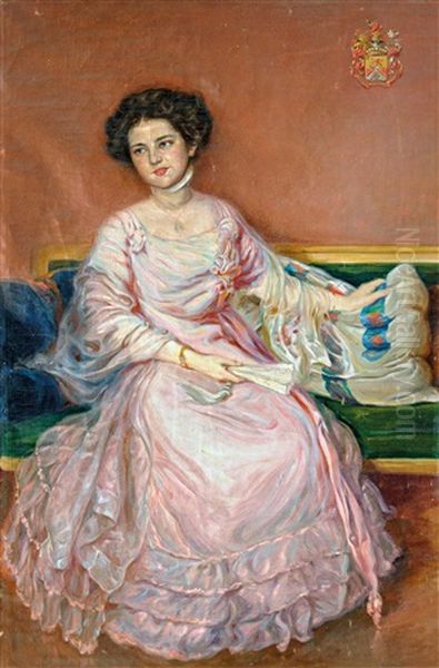 Holgy Portre Oil Painting by Eduard Adrian Dussek