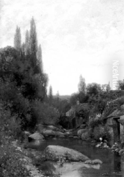 Les Laveuses Oil Painting by Henri Dutzschold