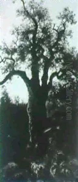 Two Rustic Outdoor Genres: Alte Eiche Mid Ziegenhirt; And   Alte Eiche Raal Oil Painting by Duval, Charles Allen