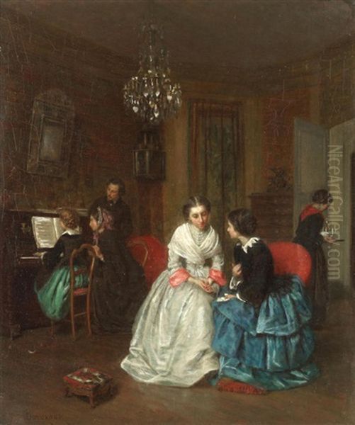 Confidences Oil Painting by Duverger, Theophile Emmanuel
