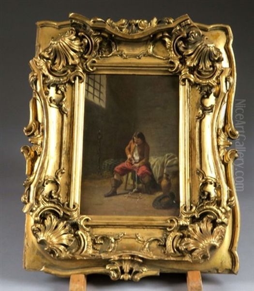 Le Prisonnier Oil Painting by Duverger, Theophile Emmanuel