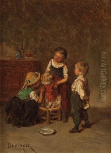 The Willing Actor Oil Painting by Duverger, Theophile Emmanuel