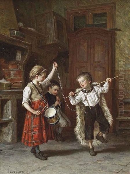 Dancing Bears Oil Painting by Duverger, Theophile Emmanuel
