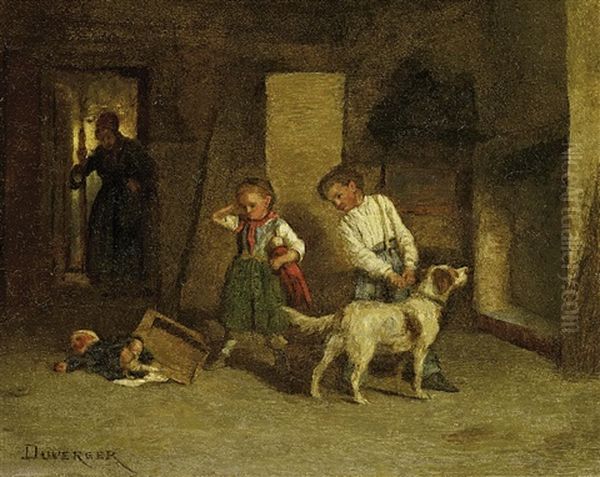 Das Malheur Oil Painting by Duverger, Theophile Emmanuel