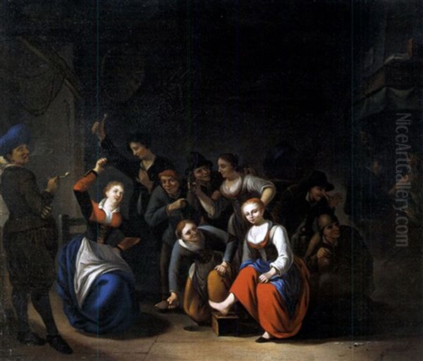 Diebischer Soldat Oil Painting by Duverger, Theophile Emmanuel